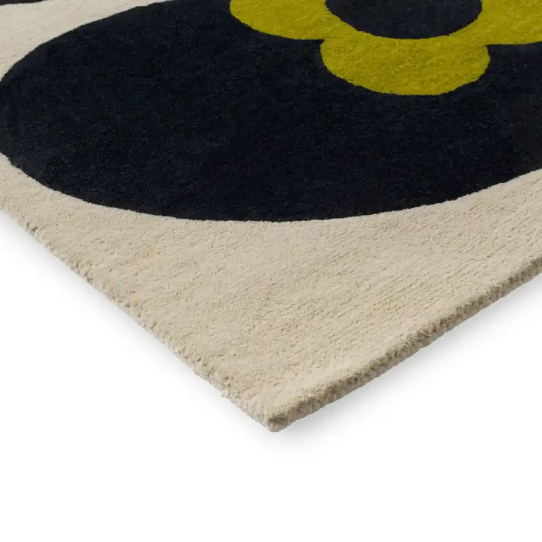 retro floral hand tufted rug