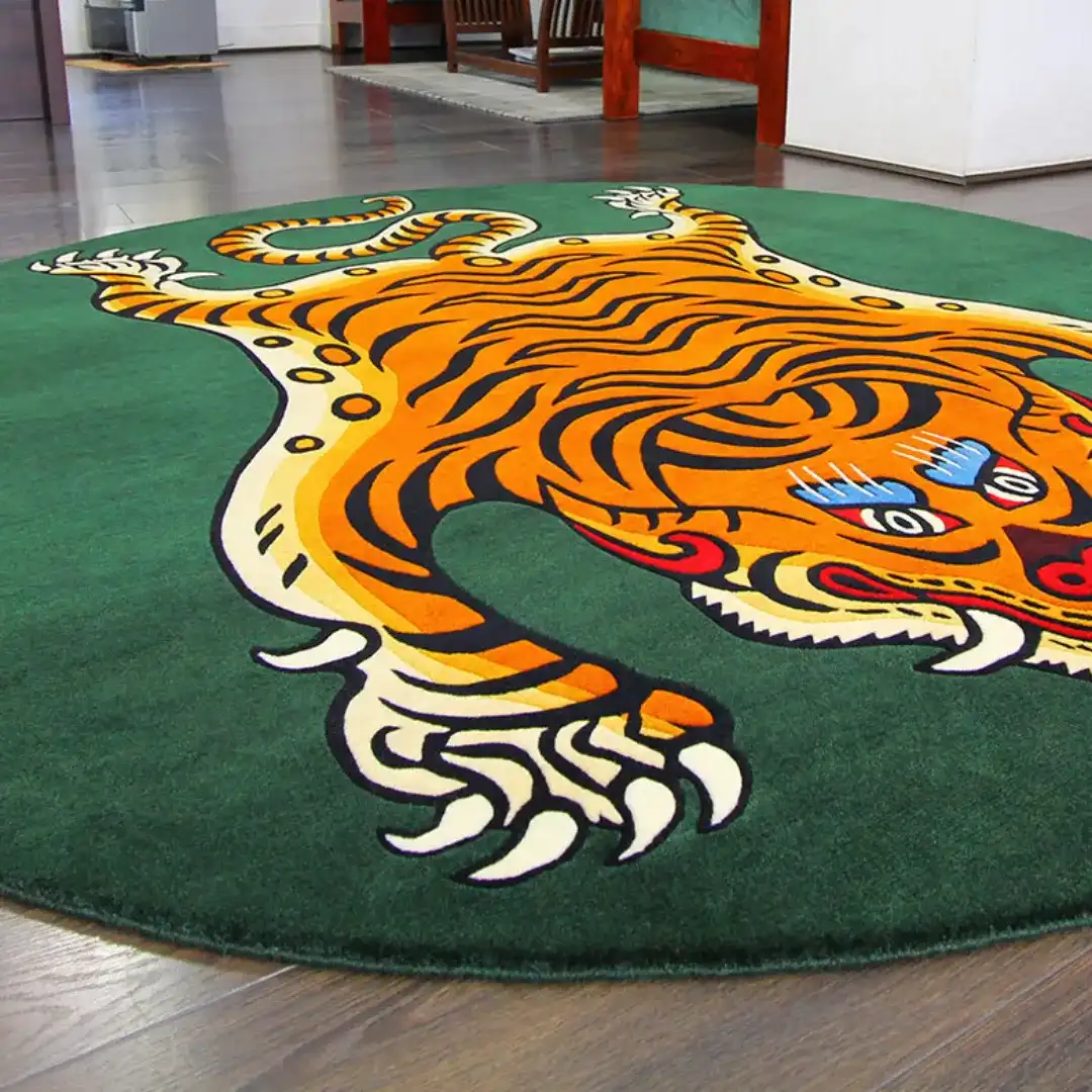 Round Tibetan Tiger Rug
