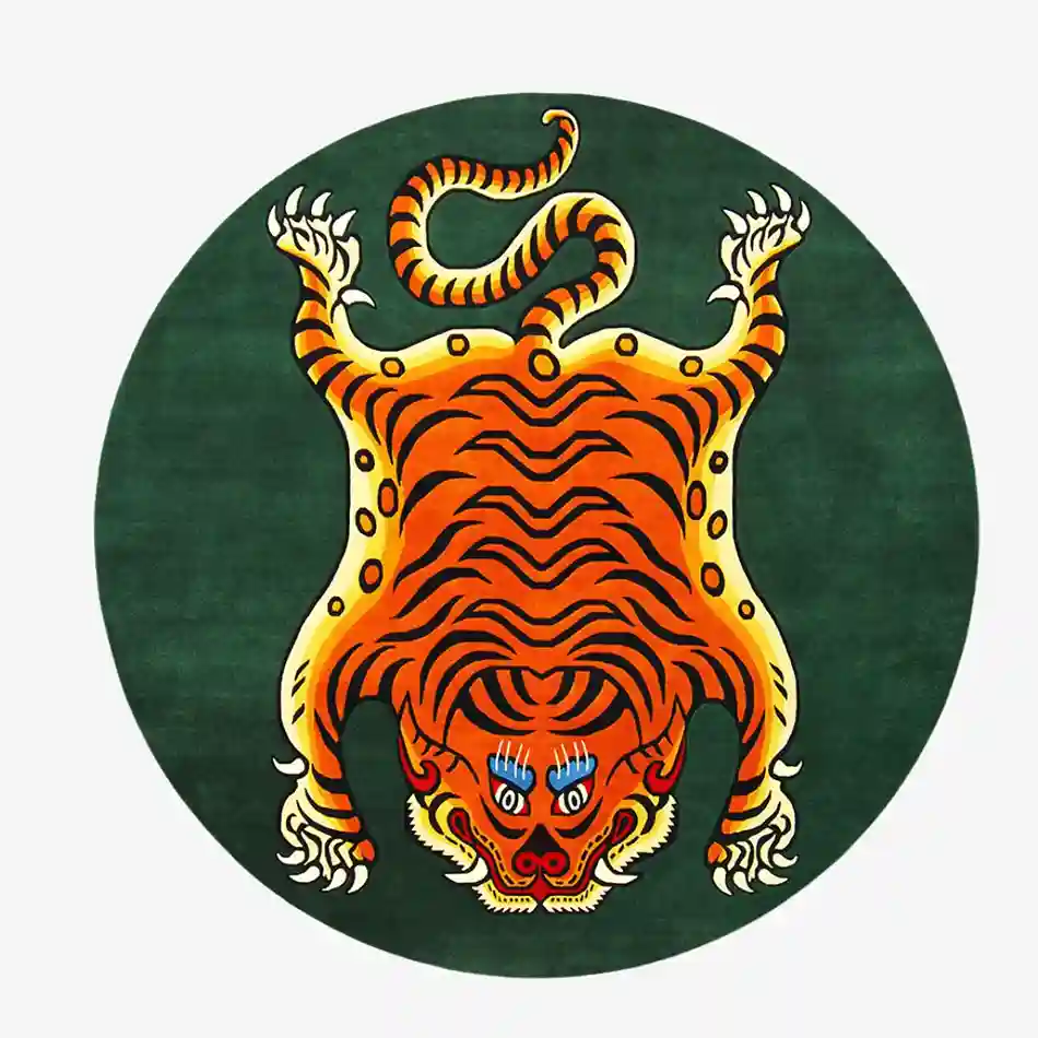 Round Tibetan Tiger Rug