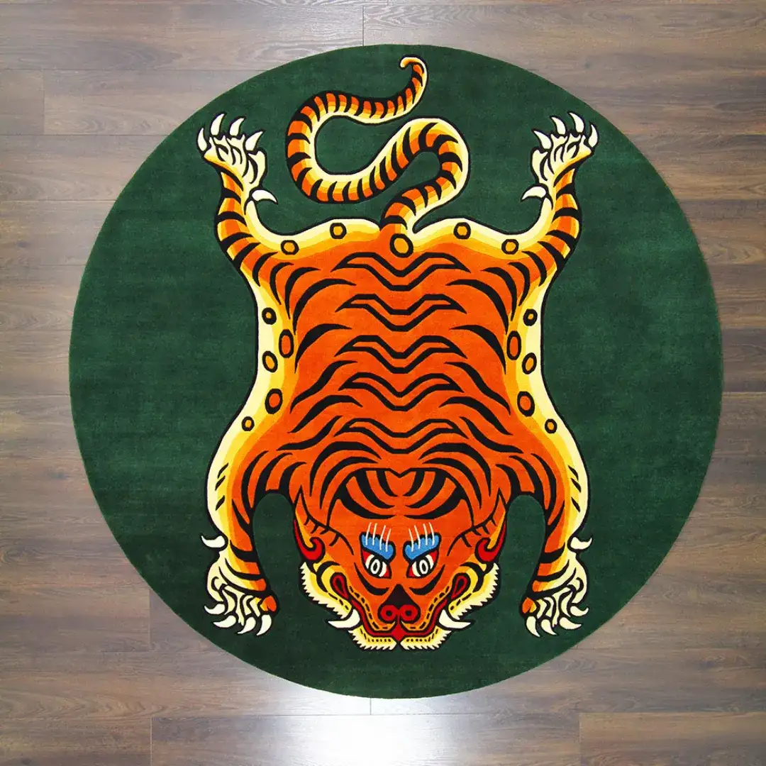 Round Tibetan Tiger Rug