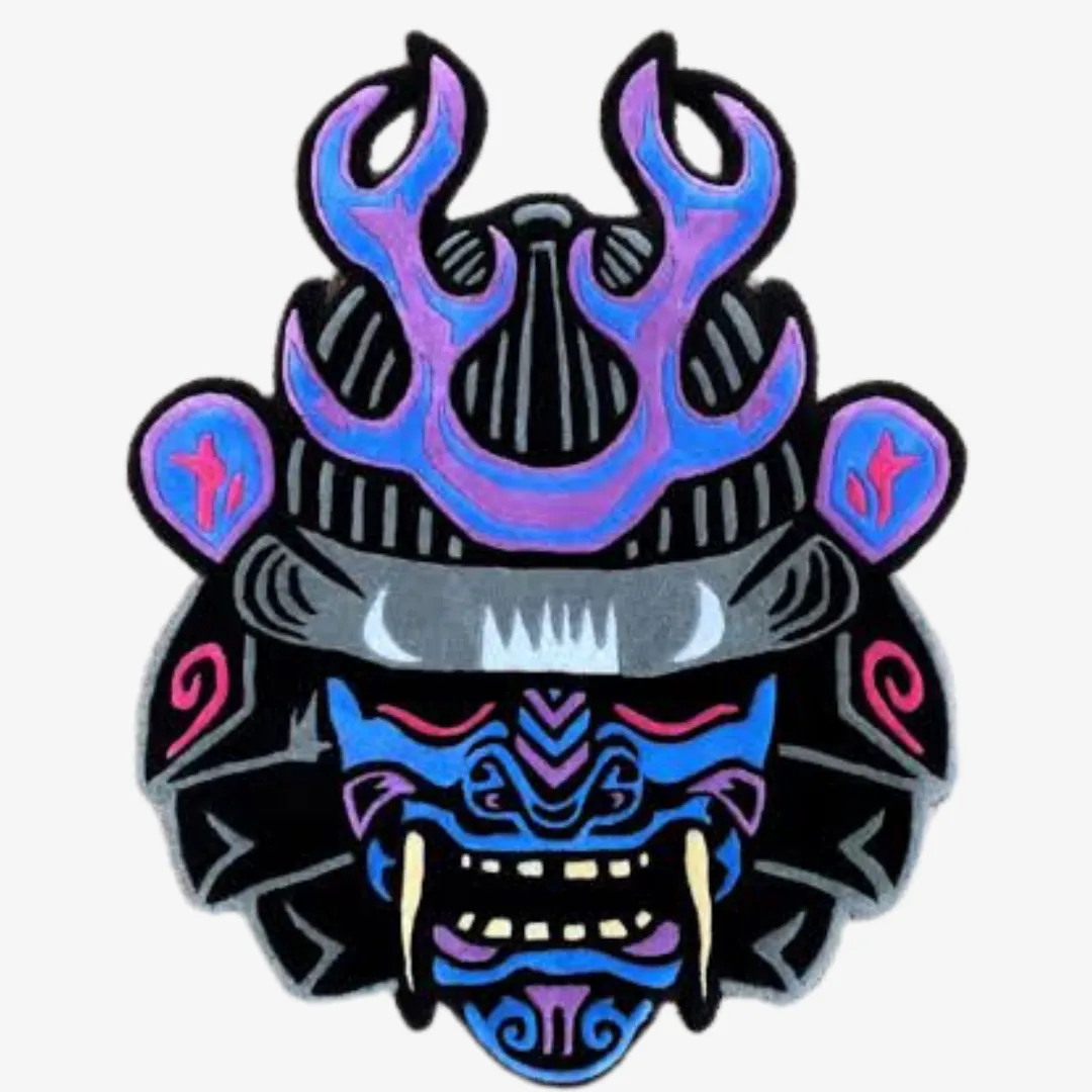 Samurai Oni Mask - Tattoo Rug