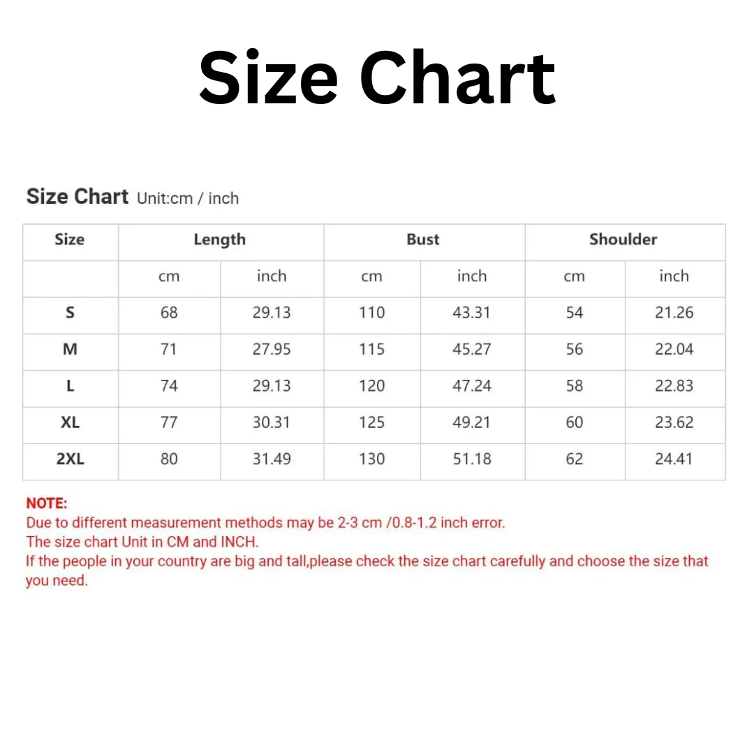 size chart of tee