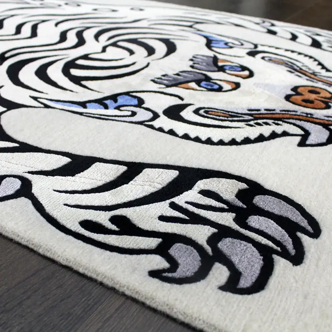 Snow White Tibetan Tiger Rug
