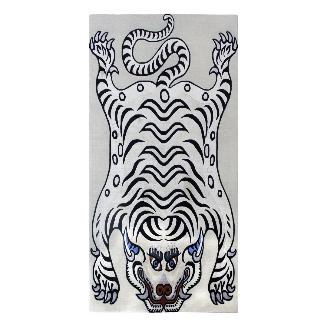 Snow White Tibetan Tiger Rug