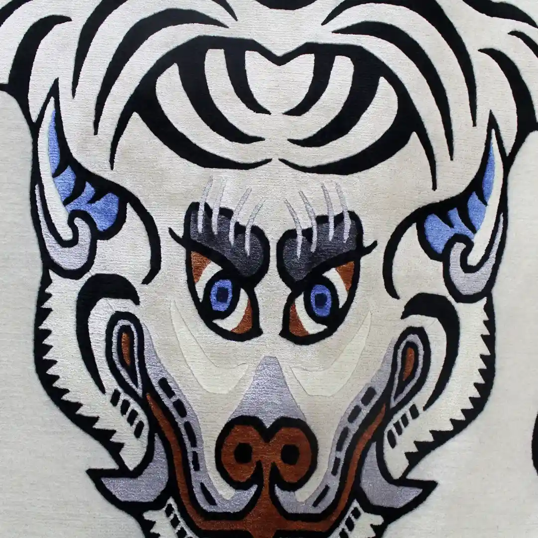 Snow White Tibetan Tiger Rug