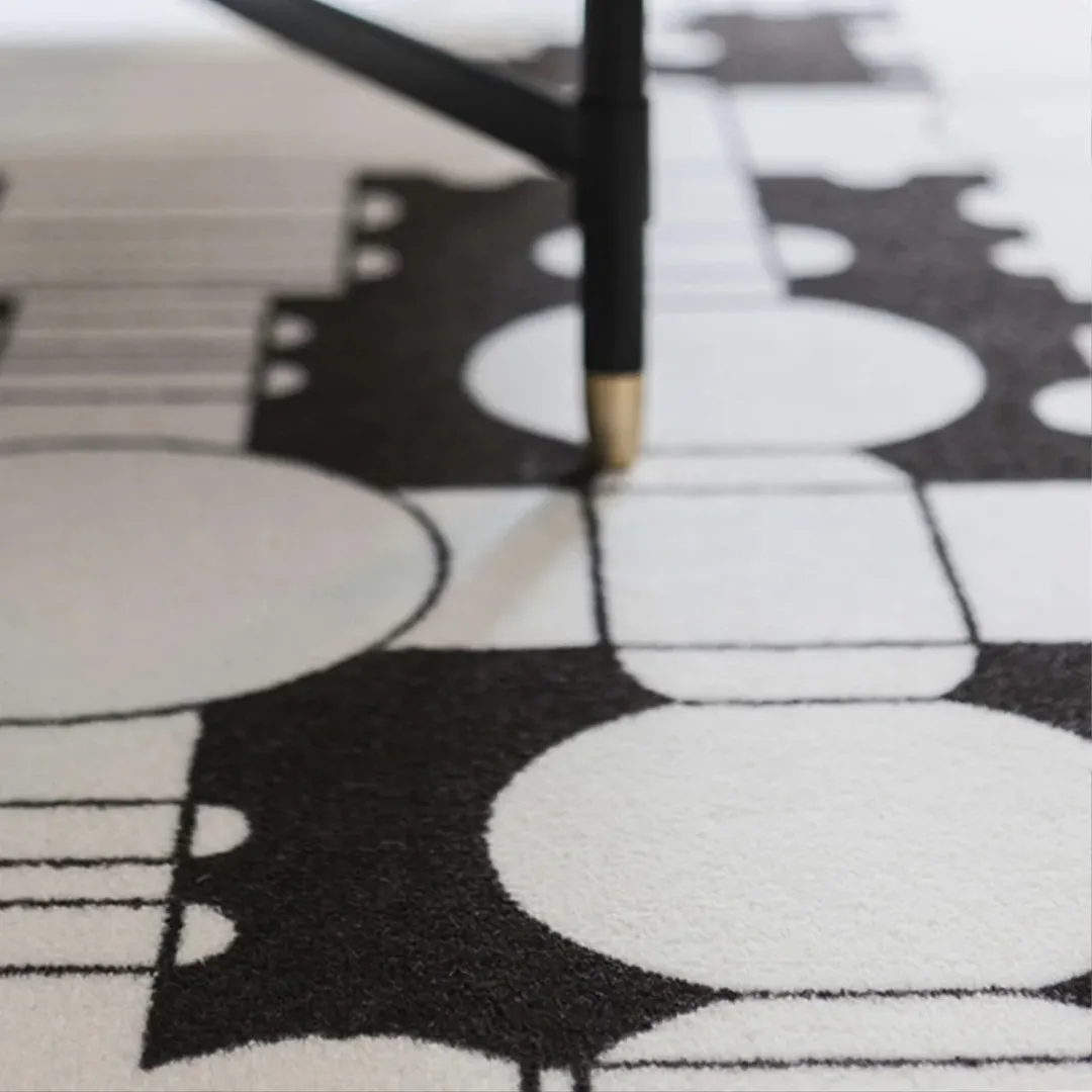 temple grid white hand tufted rug