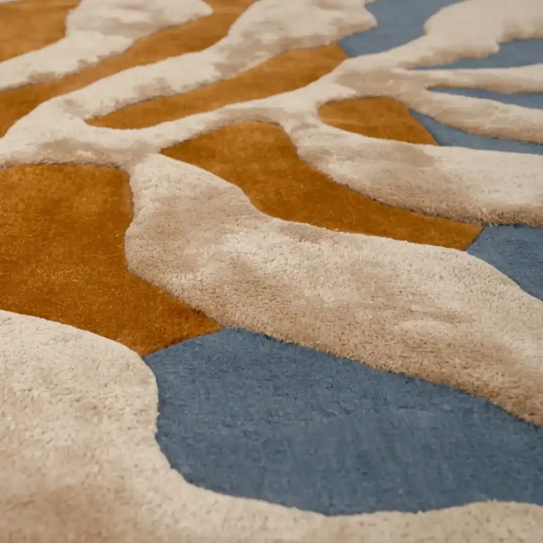 terra rust hand tufted rug