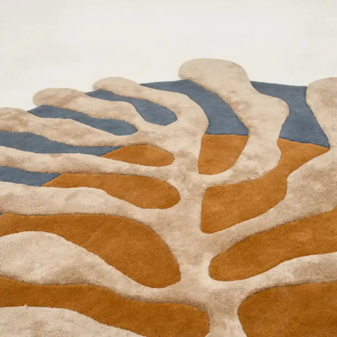 terra rust hand tufted rug