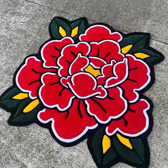 traditional peonie tattoo rug