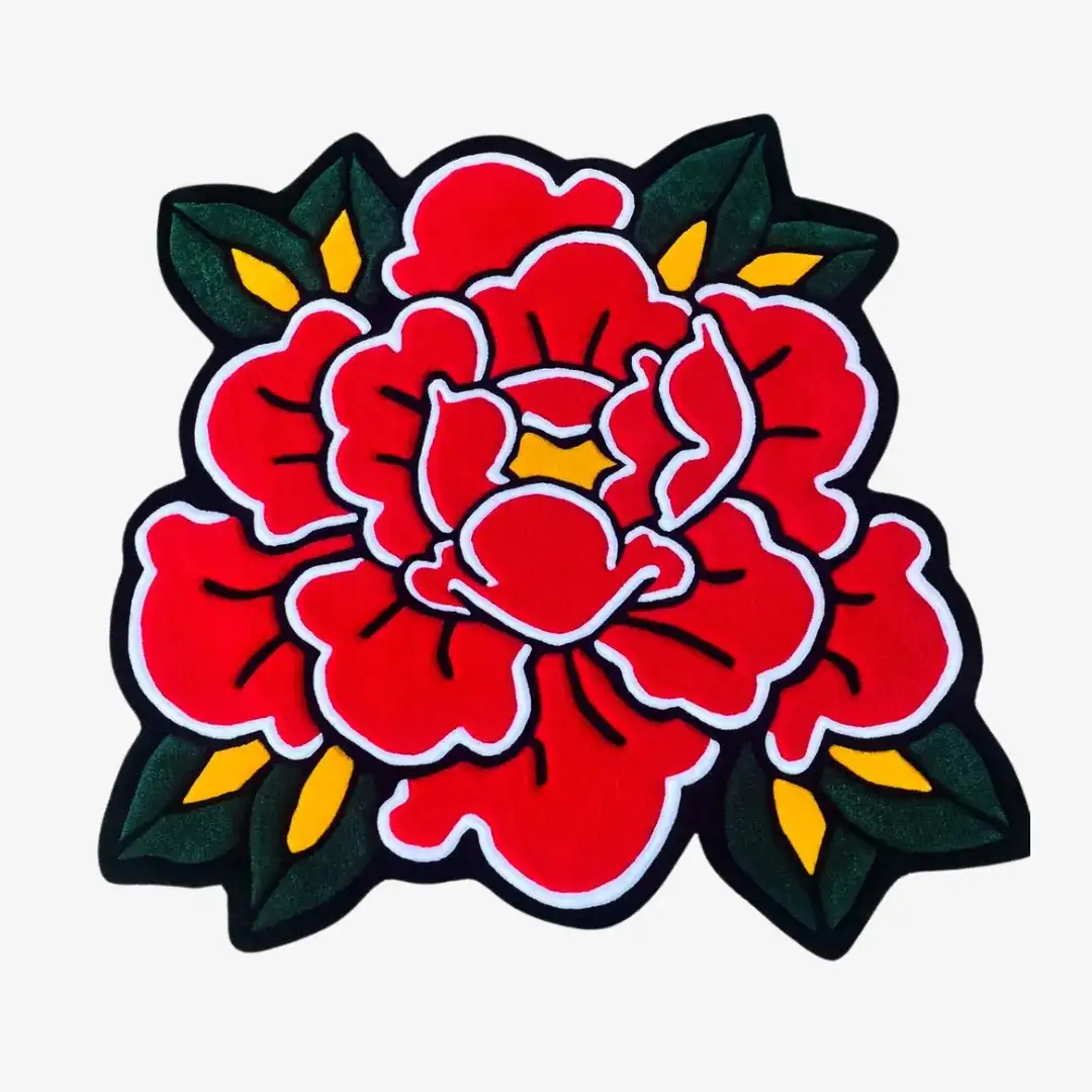 traditional peonie tattoo rug