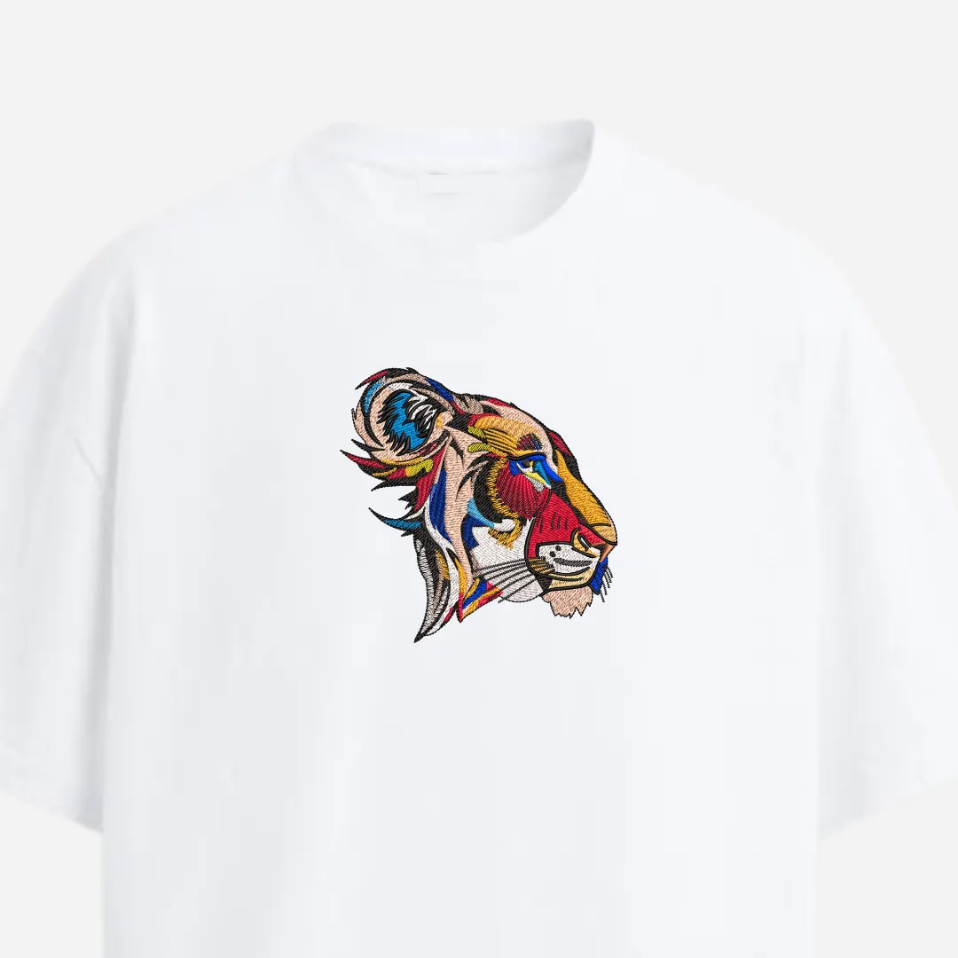 white abstract tiger tee