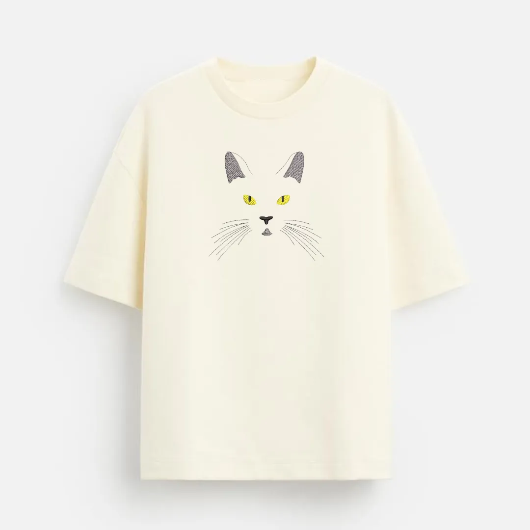 cat eyes embroidered tees
