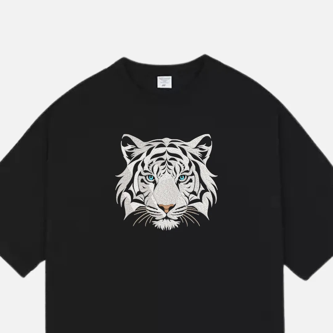White Tiger Embroidered Tee