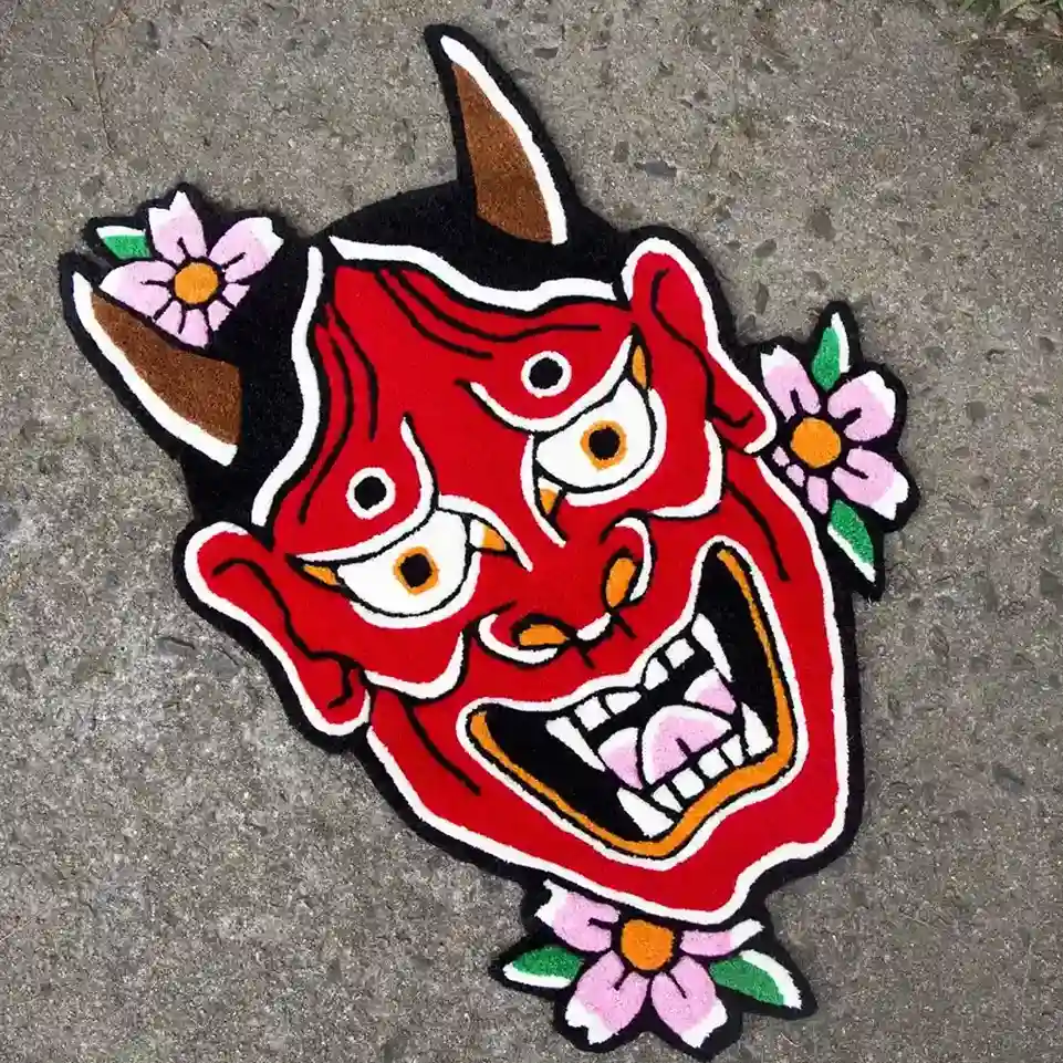 Blossom Oni Mask Rug