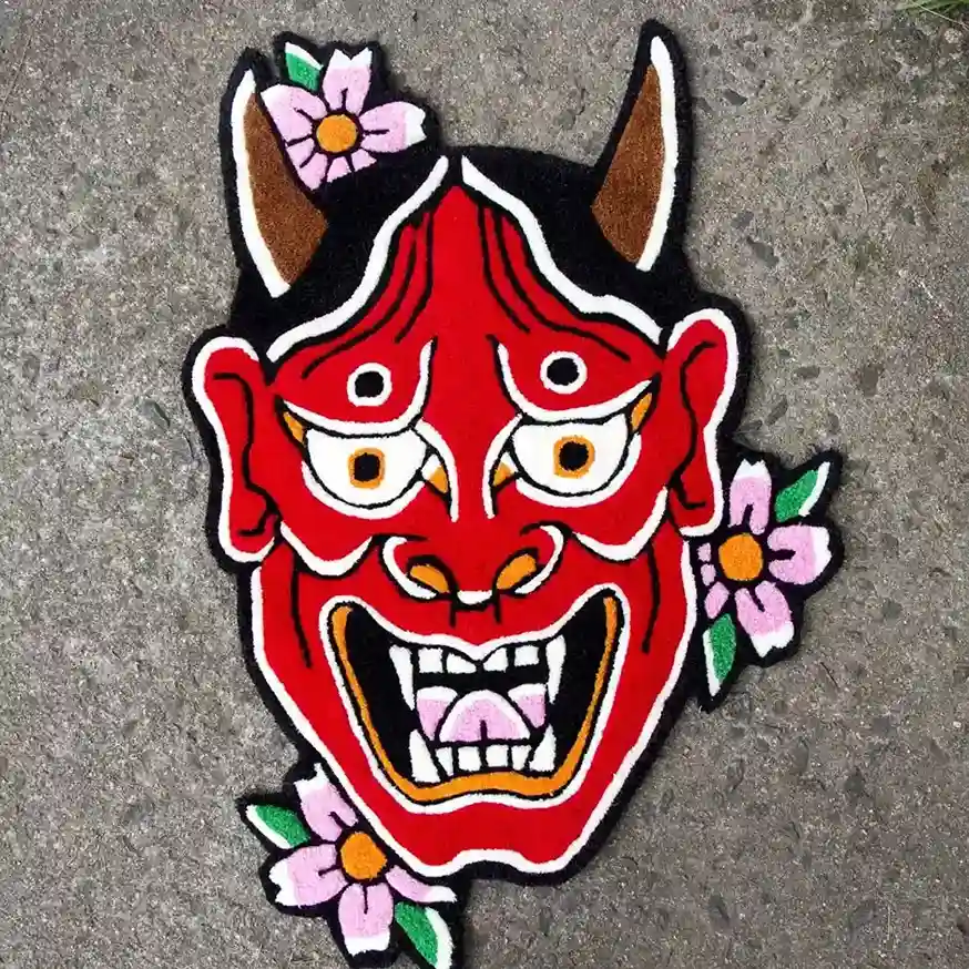 Blossom Oni Mask Rug