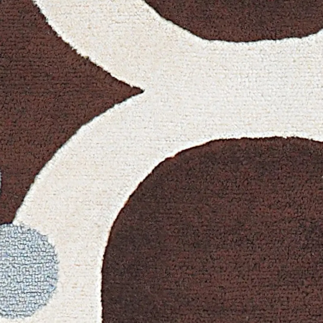 Side shot showing wool texture and ivory graphic frame