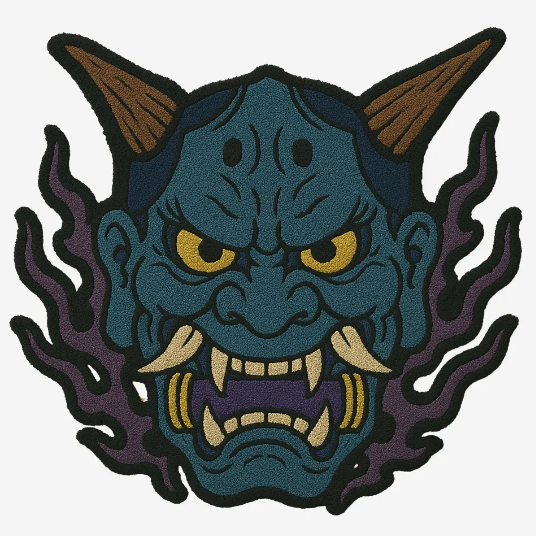 Blue Oni Flame Rug
