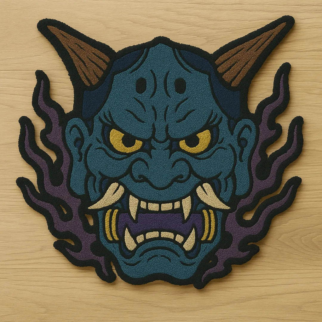 Blue Oni Flame Rug