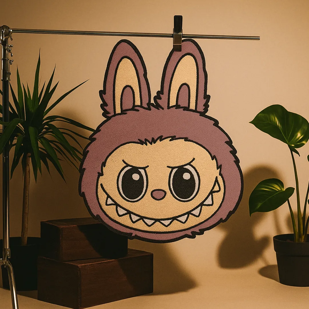 Labubu rug placed in a kids’ playroom or studio corner