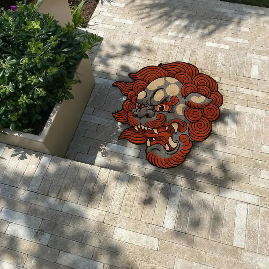 Foo Lion Fury Tattoo Rug