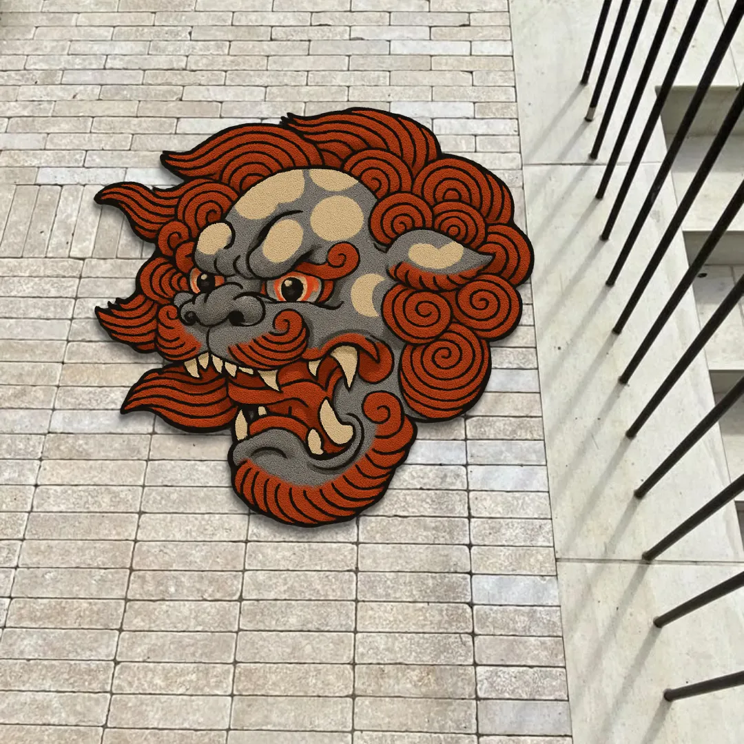 Foo Lion Fury Tattoo Rug