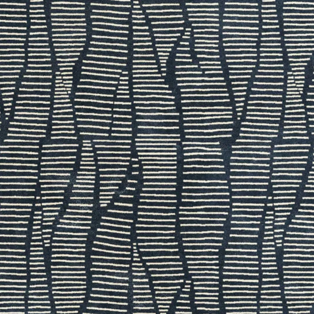 Neutral-toned modern area rug with gentle movement