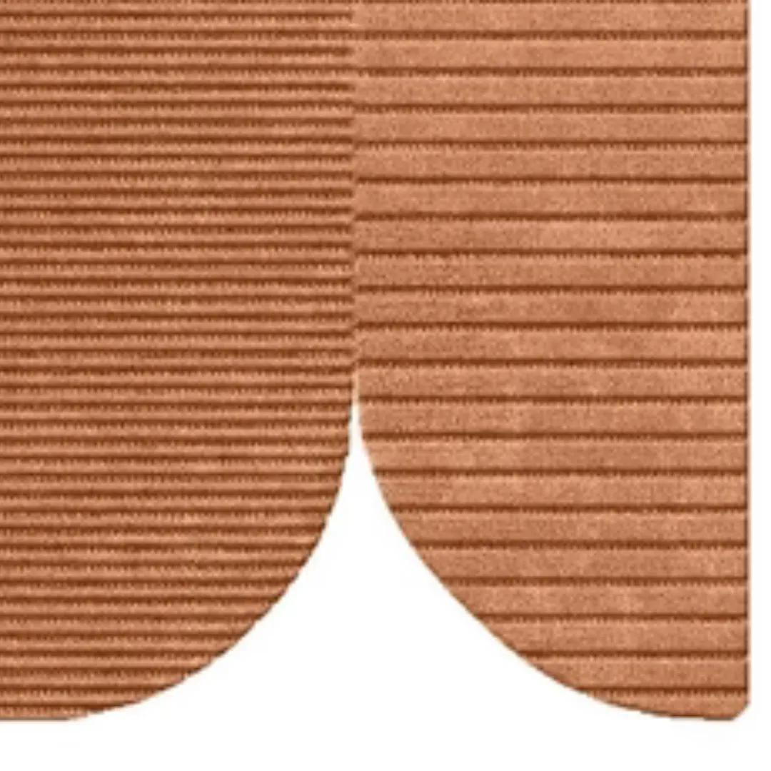 Ribbed wool texture with softly curved cuts