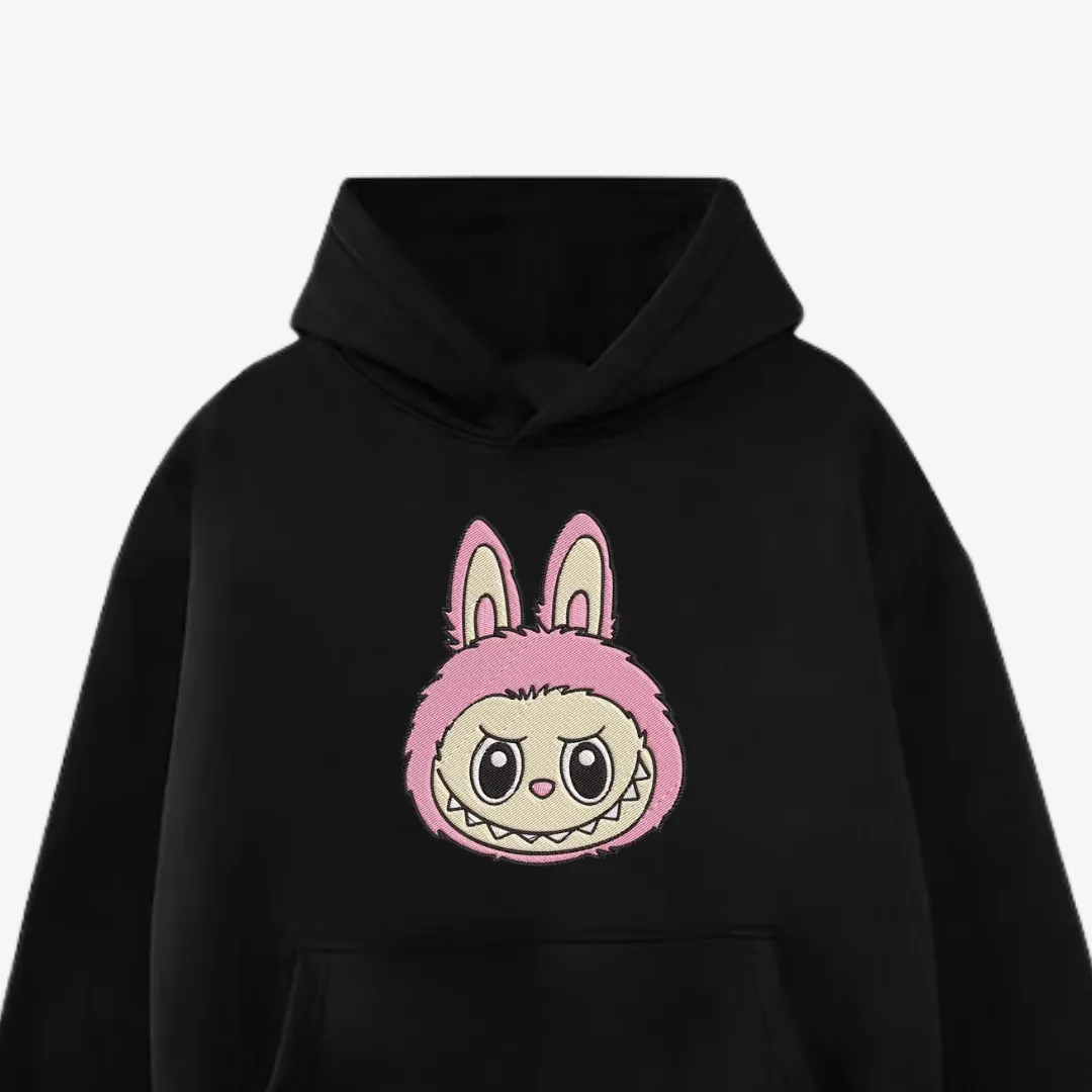 Labubu Face Embroidered Hoodie Labubu Face Embroidered Hoodie