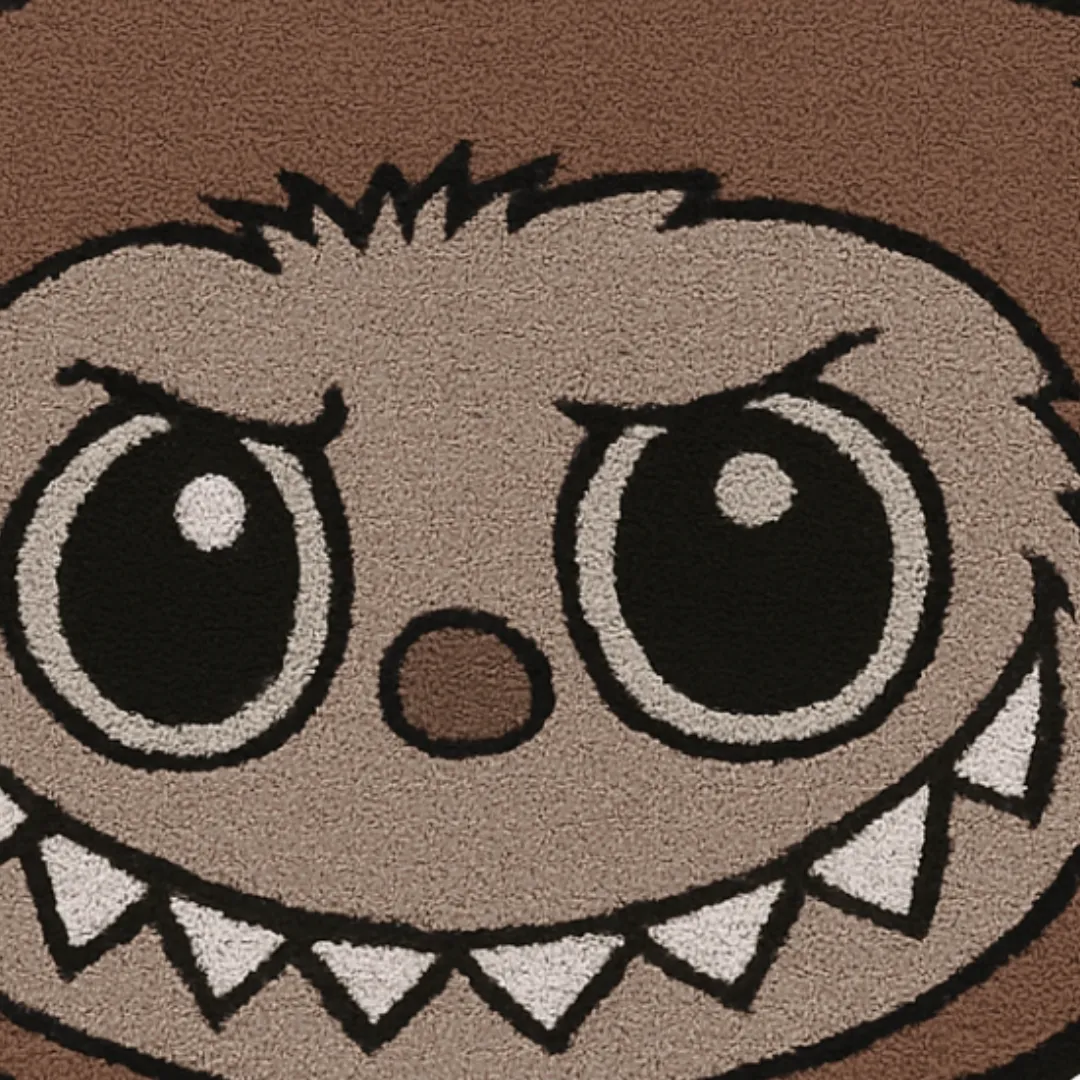 Playful collectible rug with black outlines