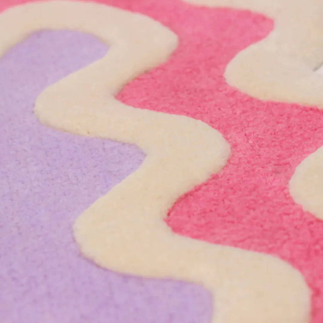 Hand-tufted pastel runner rug in kids’ room