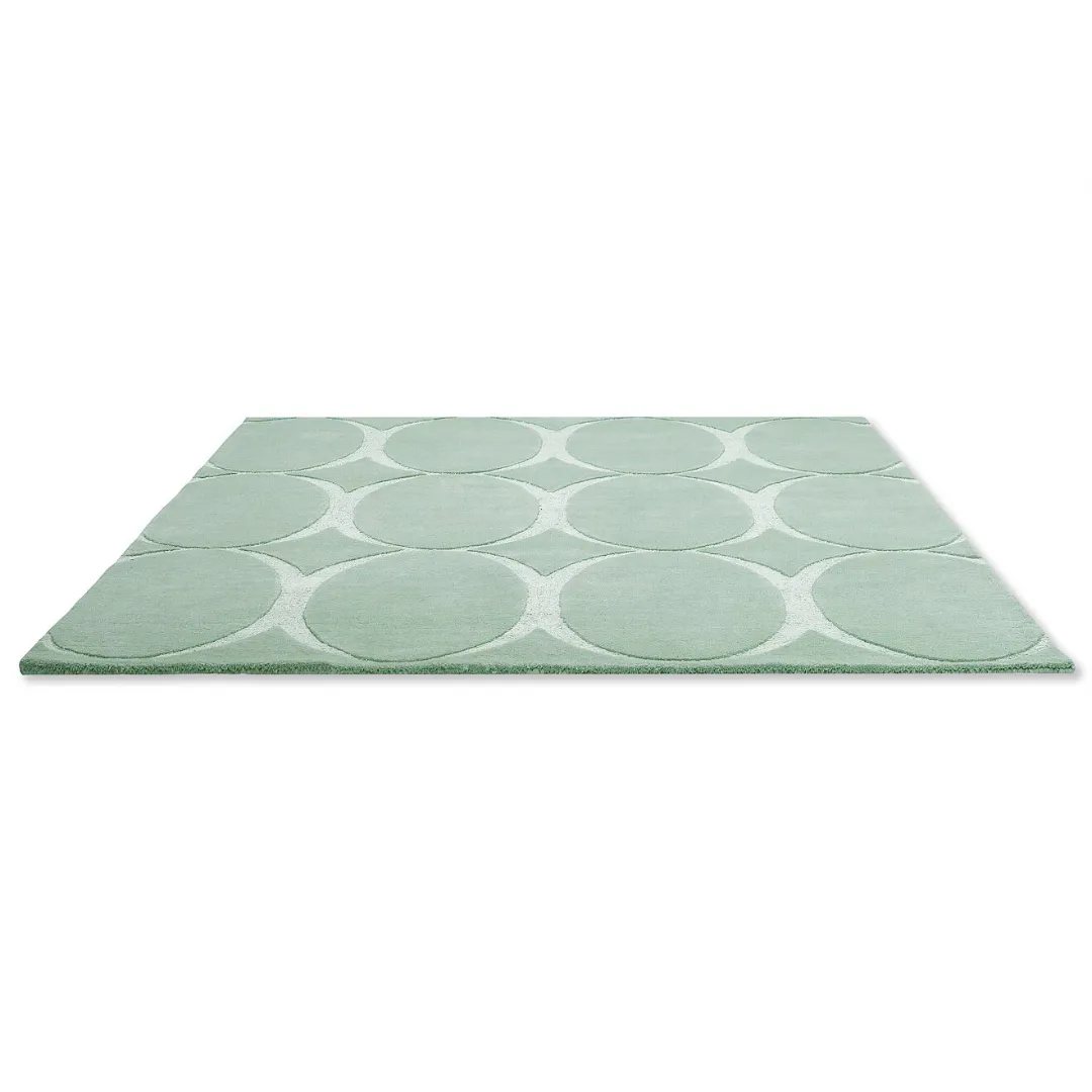 Modern mint rug with soft hand-tufted texture