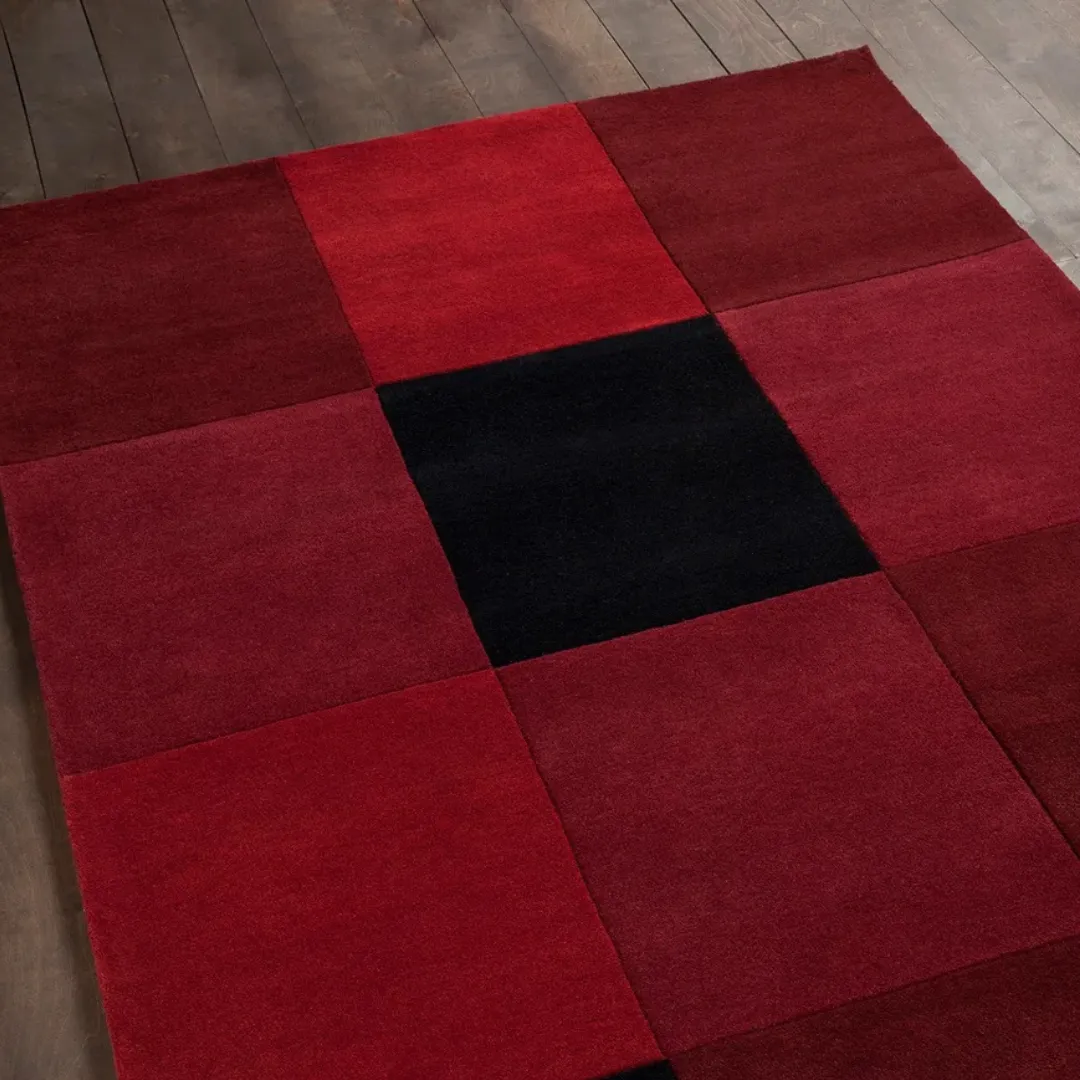 Red and Black Grid - Area Rug - Image 3