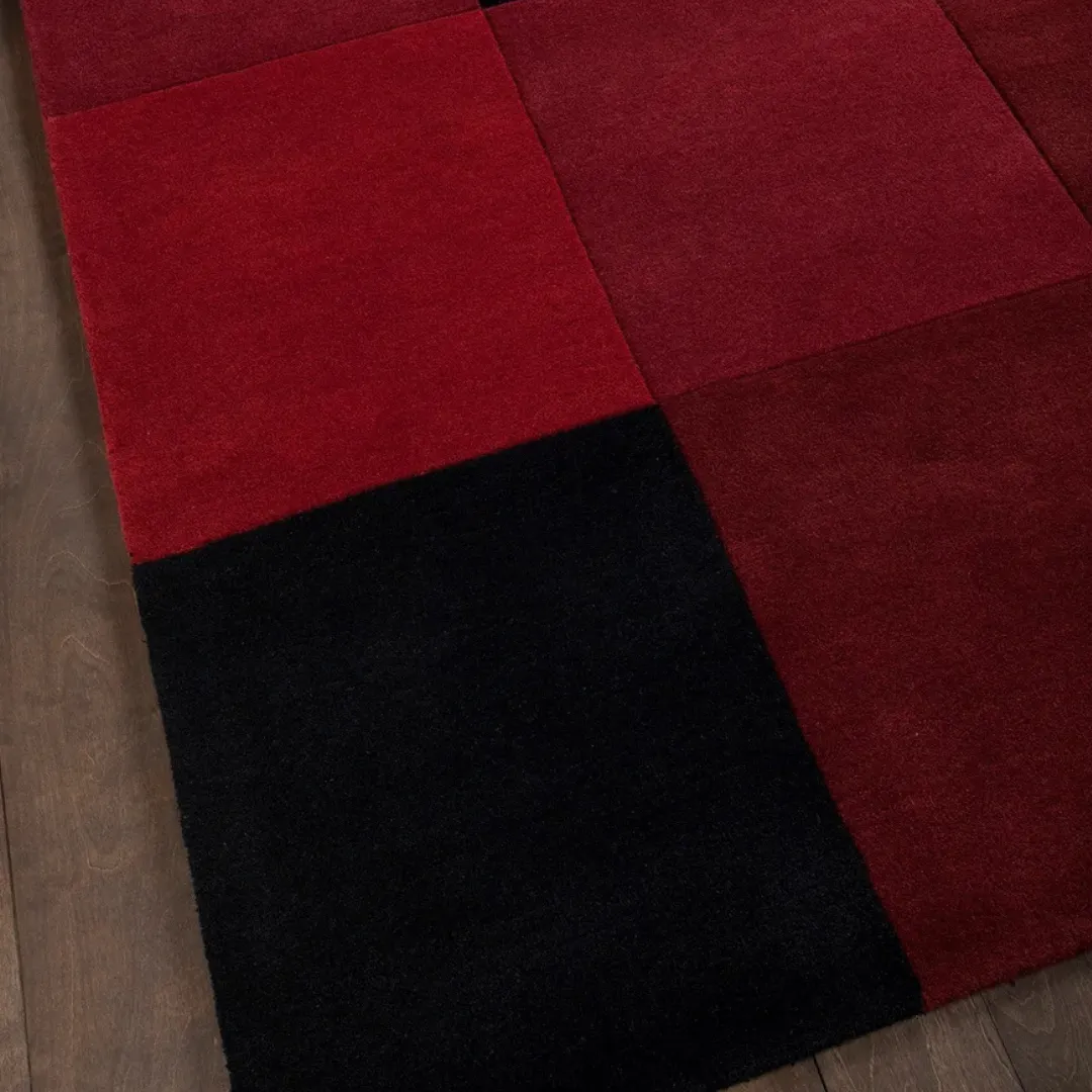 Red and Black Grid - Area Rug - Image 2