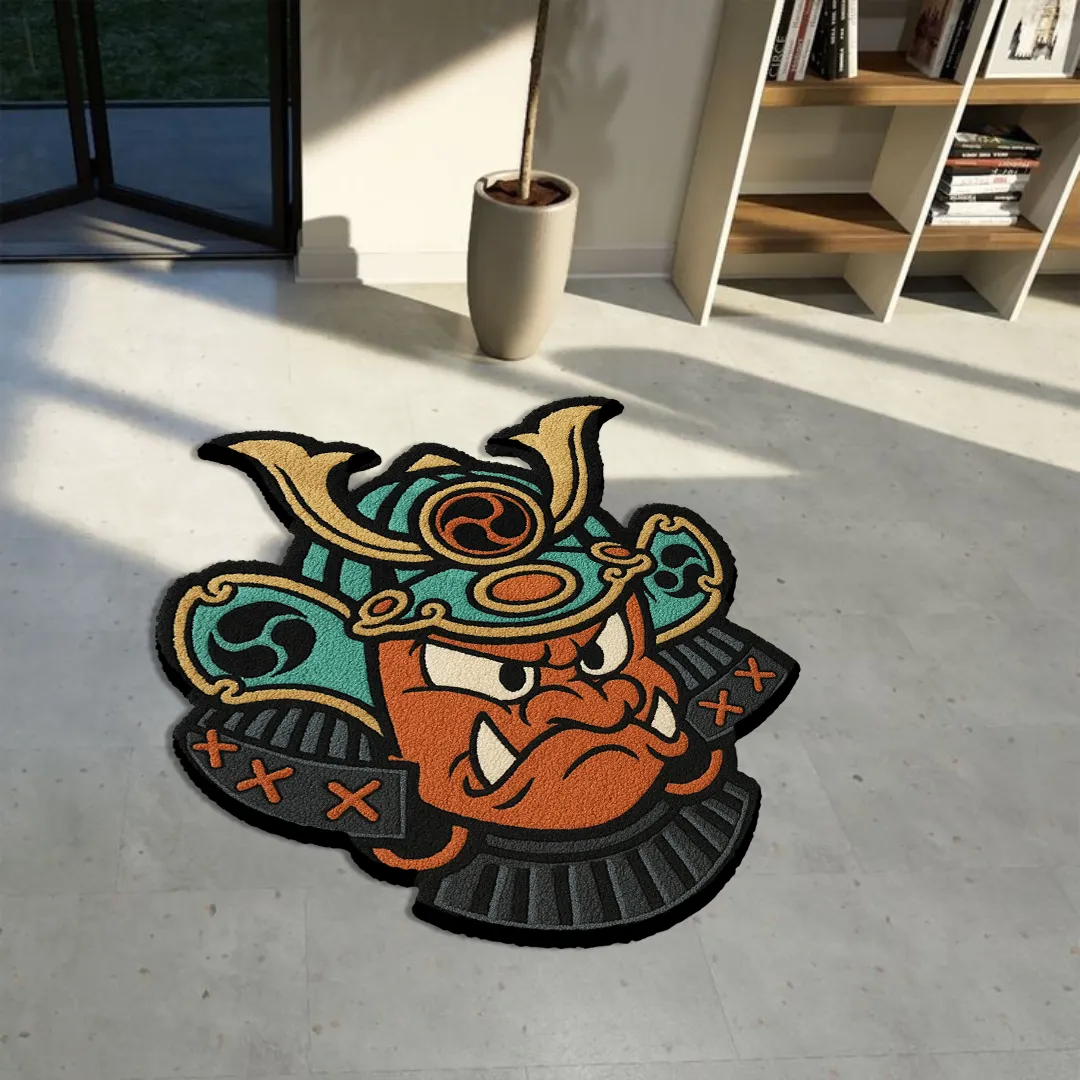 Samurai Oni Tattoo Inspired Rug
