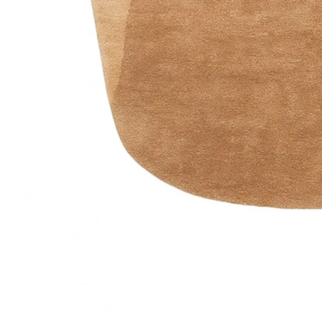 Organic contour beige wool rug with tonal arch design