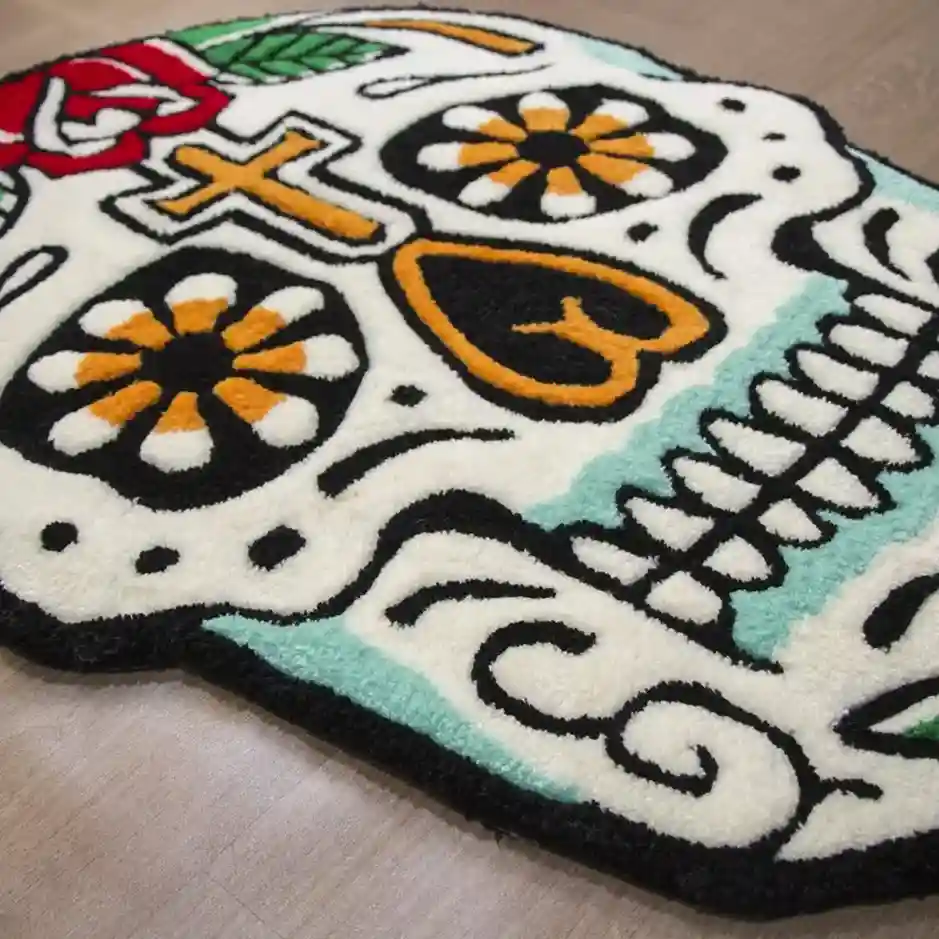 Sugar Bloom Skull Rug