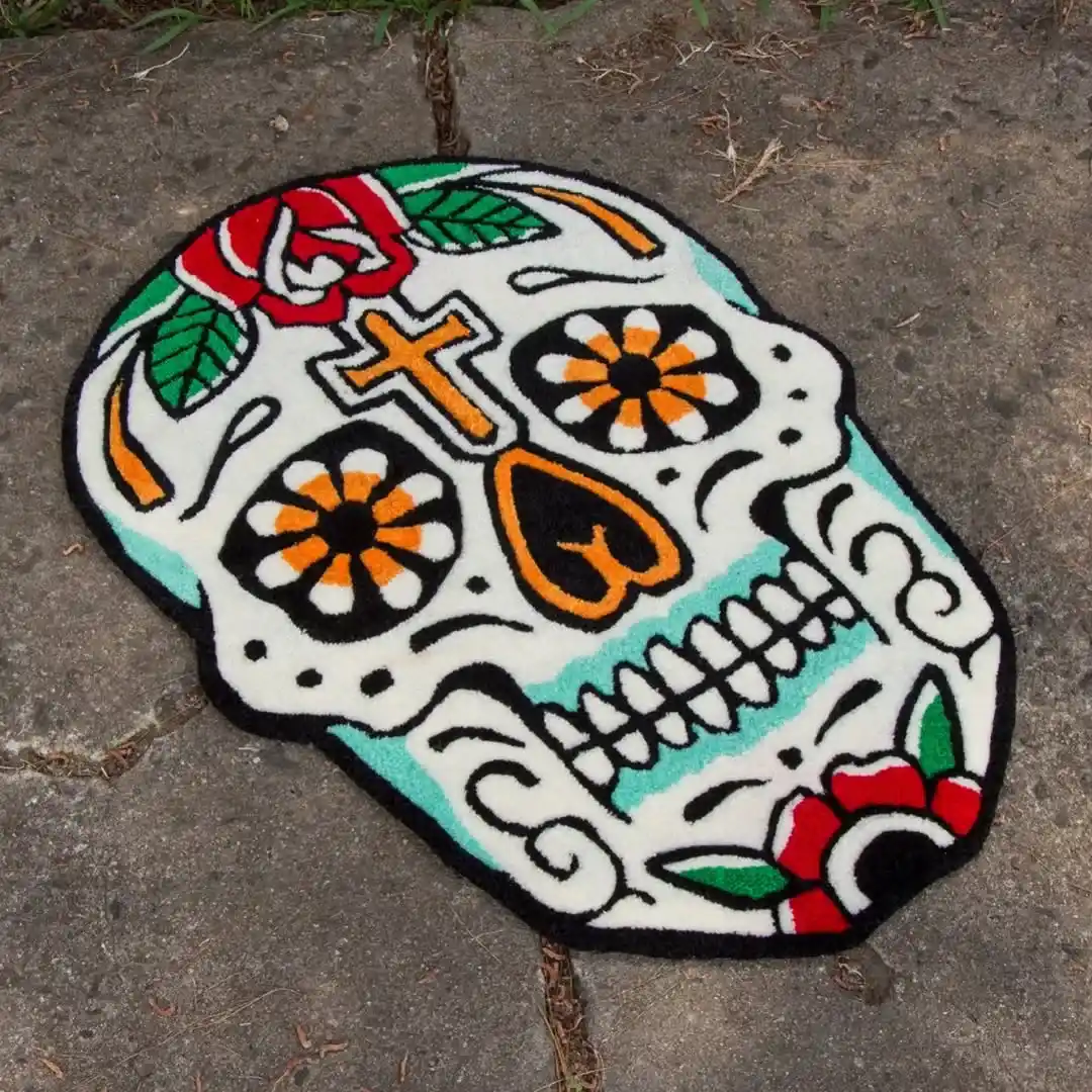 Sugar Bloom Skull Rug