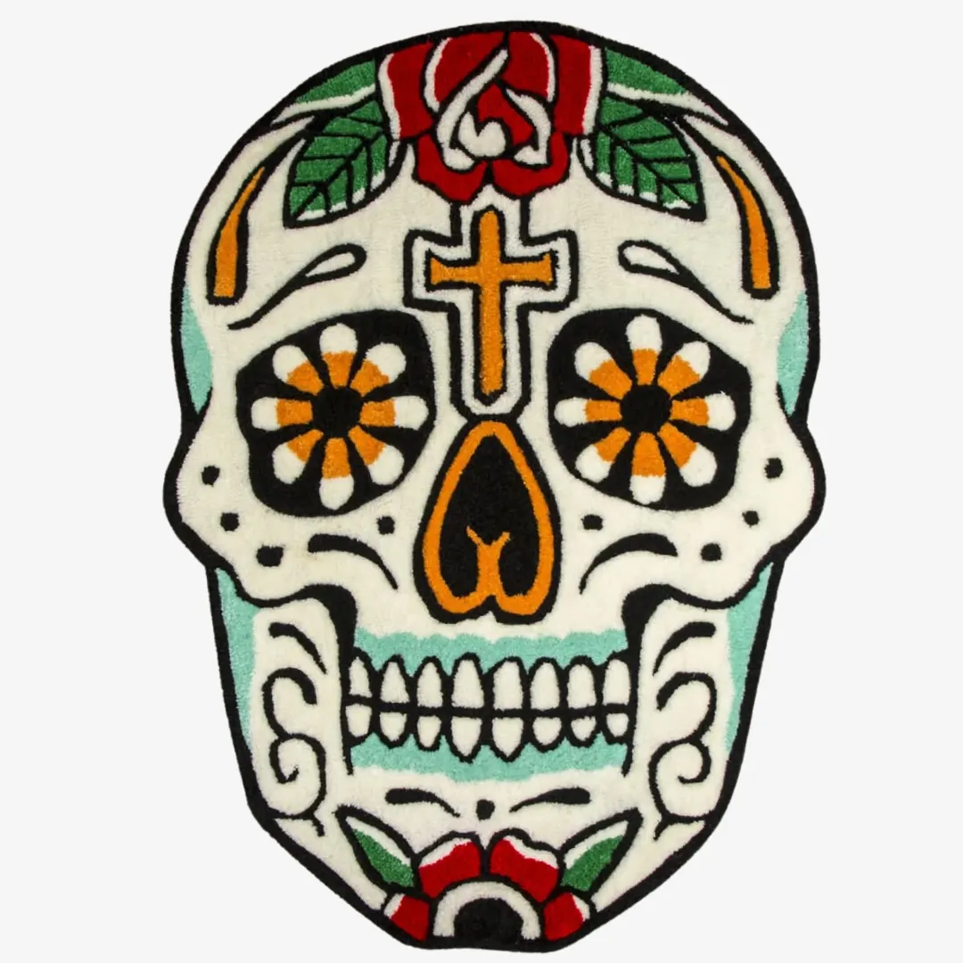Sugar Bloom Skull Rug