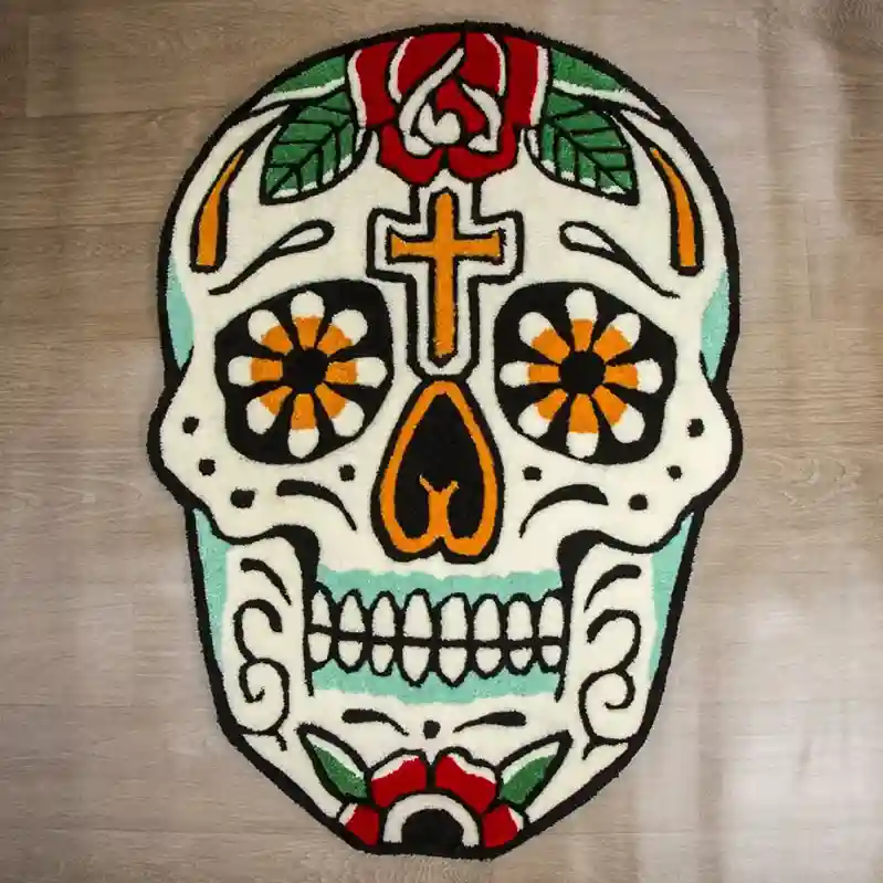 Sugar Bloom Skull Rug