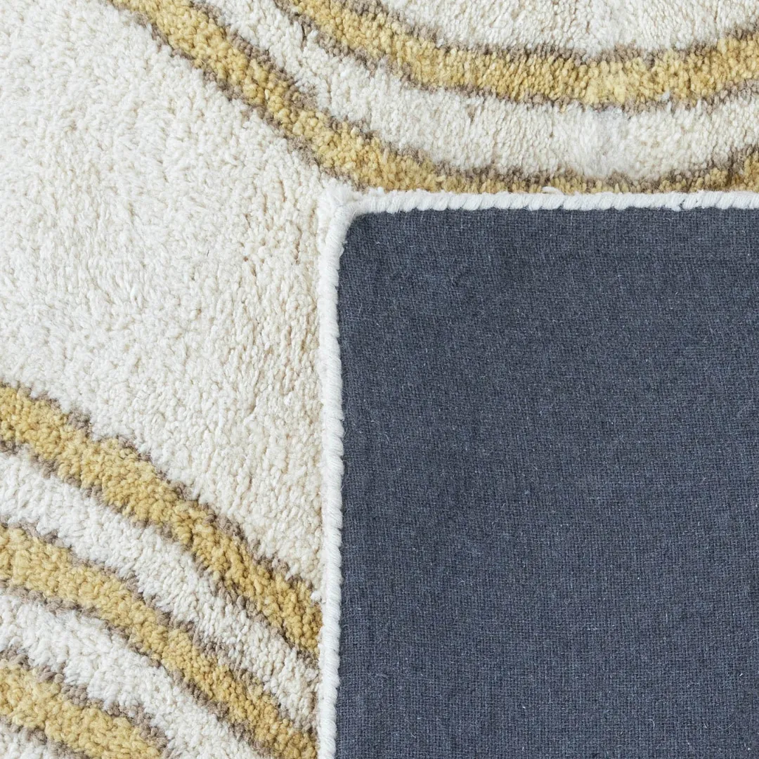 Full top-down view of rectangular rug with soft wave pattern