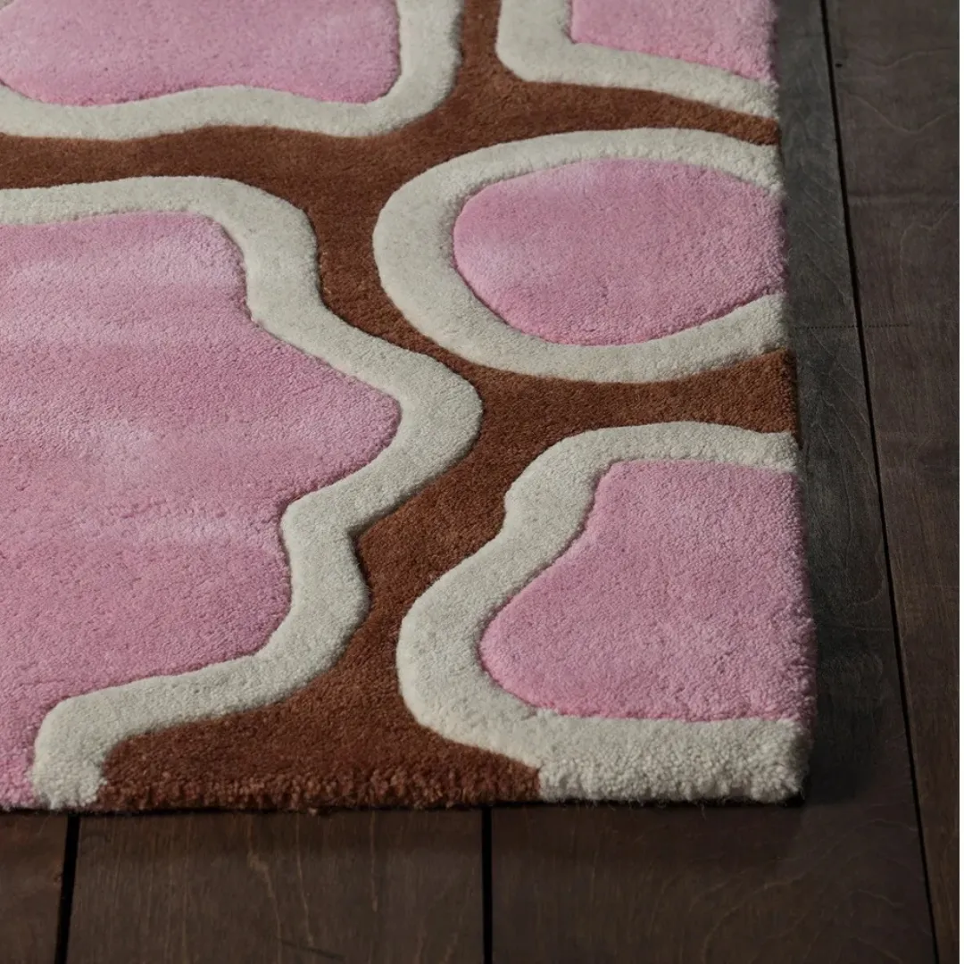 Floral wool area rug in rich earthy tones with vibrant accents