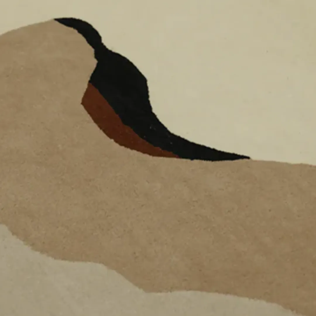 Cameo rug with soft, natural patterns in earthy shades of cream and brown.