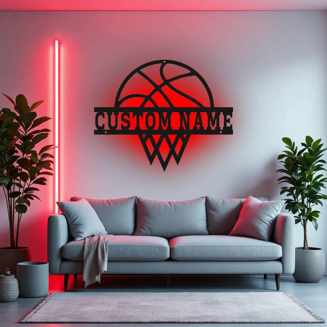 Basketball Hoop Silhouettes Personalized NBA inspired basketball décor