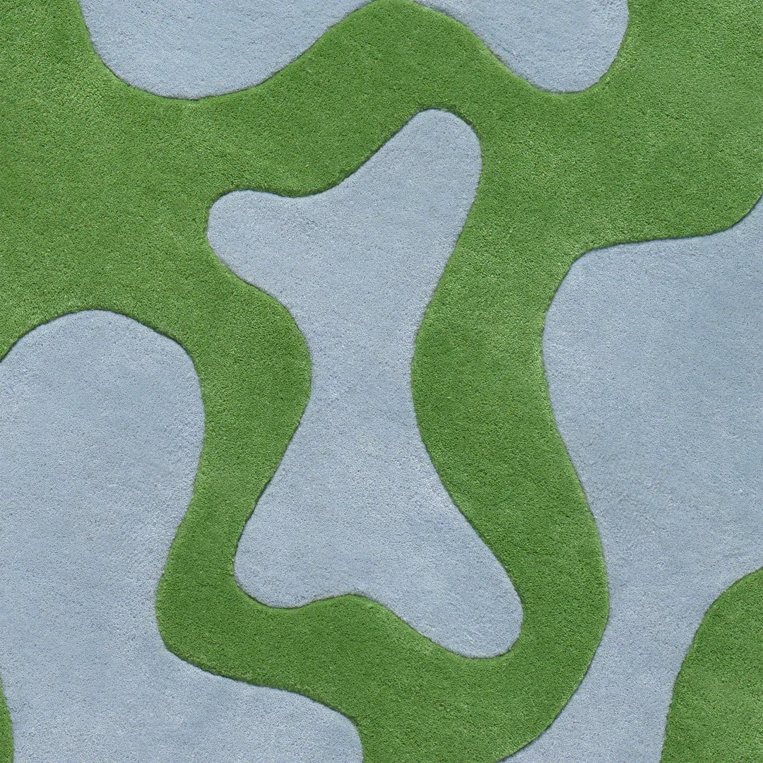 Aqua Rug Modern abstract area rug with nature-inspired green and blue color palette – Aqua Verge design
