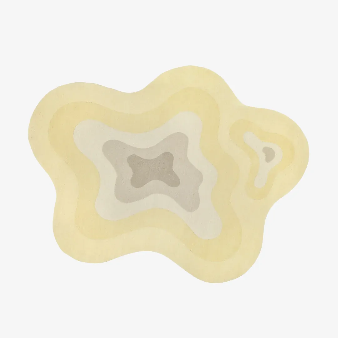 Butter Bloom Rug Butter Bloom Rug featuring soft layered design in cream and beige tones – handmade tufted rug by Sneagear