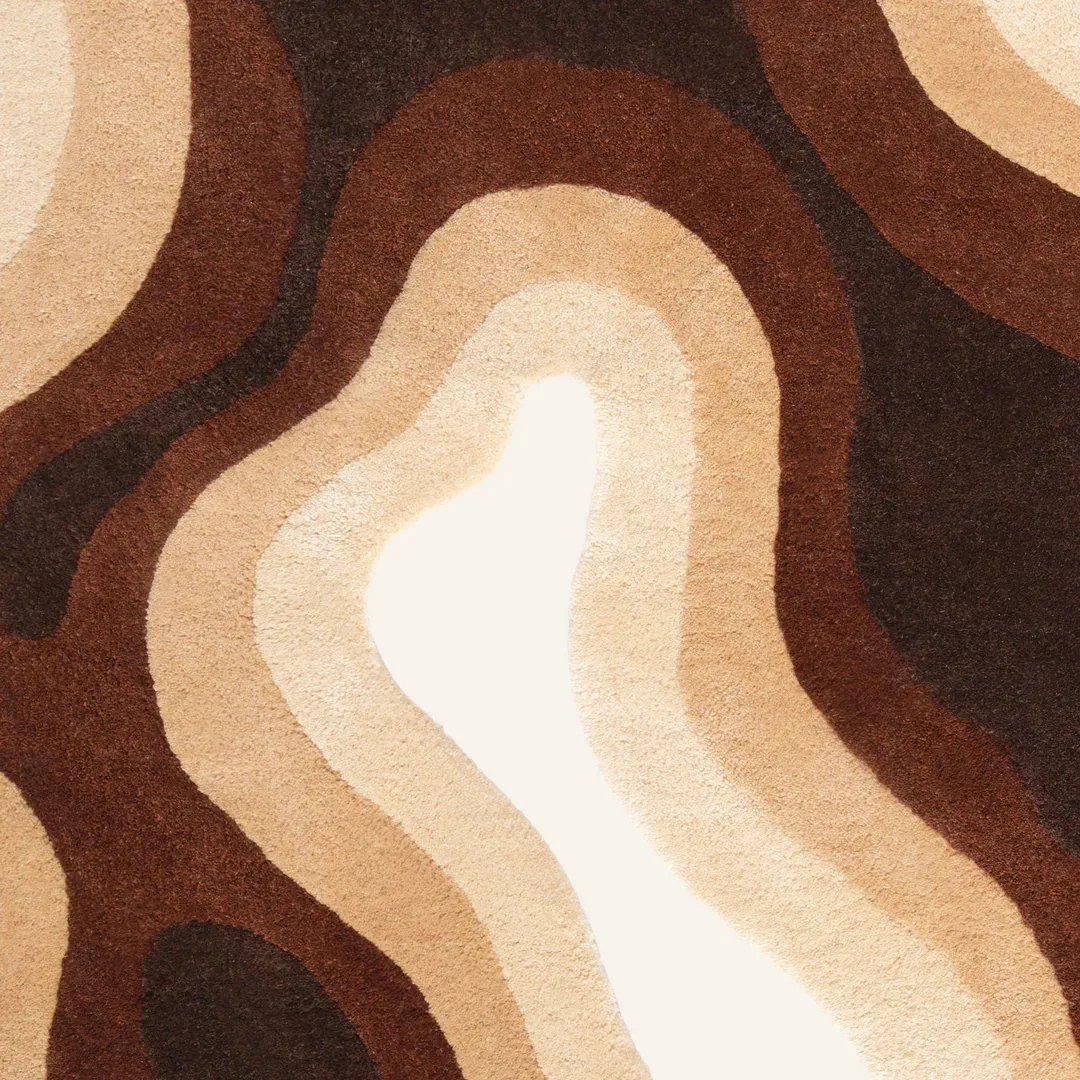 Cocoa Rug Contemporary brown rug inspired by flowing contours and natural textures – Cocoa Current handmade area rug