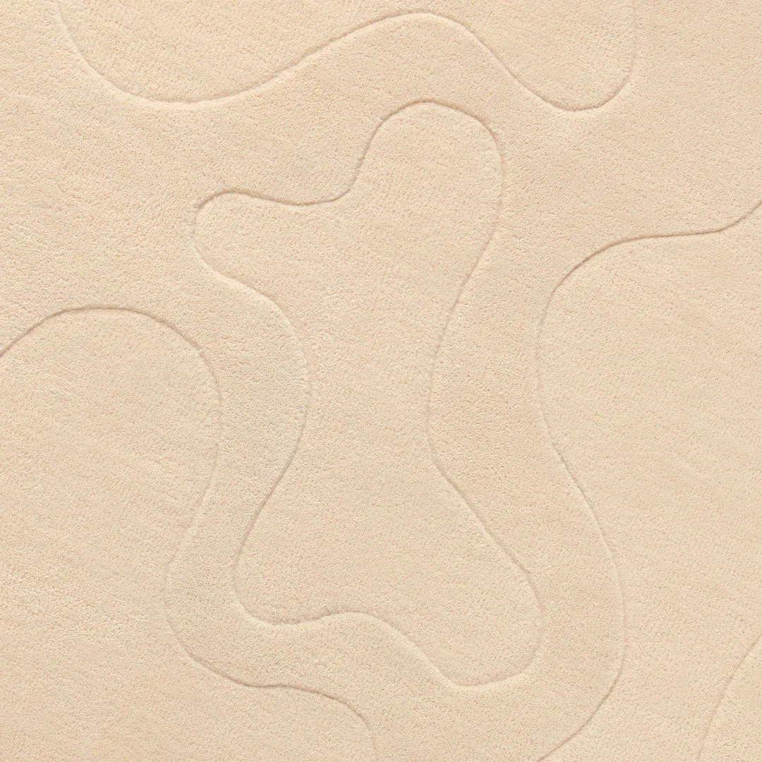 Muse Rug Elegant beige area rug with subtle embossed abstract pattern – Nude Muse handmade rug