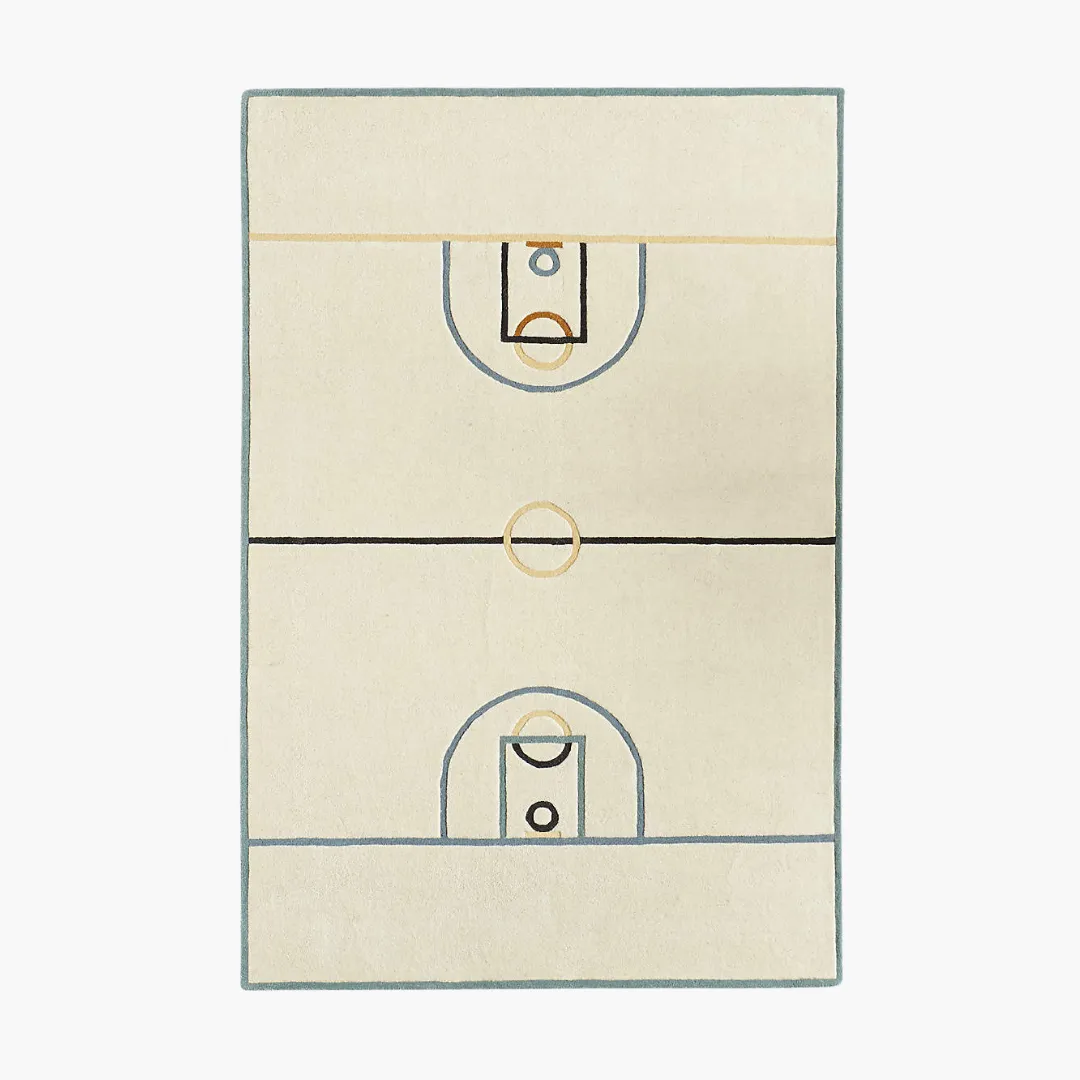 Court Play Rug Court Play Rug featuring minimalist basketball court design – hand-tufted wool rug by Sneagear