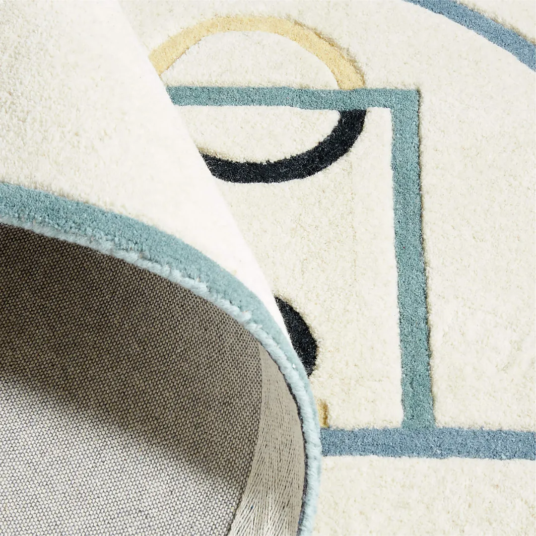 Court Rug Sport-themed rug featuring abstract basketball court pattern – Court Play hand-tufted design