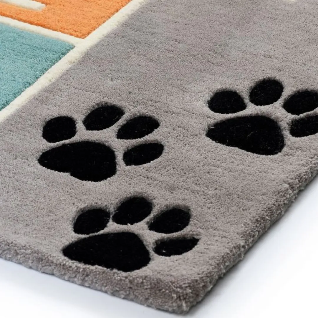 Paw Rug Fun and educational rug for kids with hopscotch numbers and playful animals – Paw Hop Playground Rug